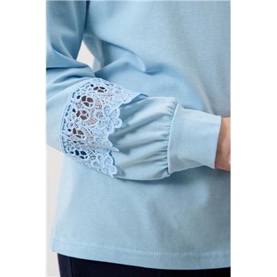 Блузка Флорентина длинный рукав школьная (Голубой)