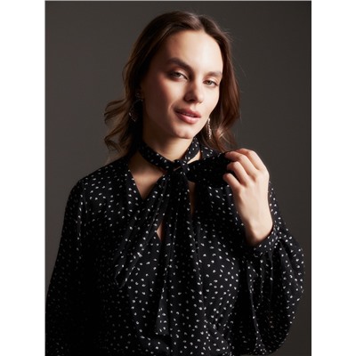 Платье с поясом миди женское MIST, размер 42, чёрное