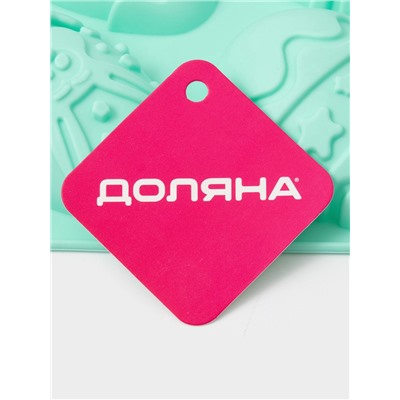 Форма для выпечки Доляна «Пасхальный кролик», силикон, 27×17 см, 6 ячеек, бирюзовая