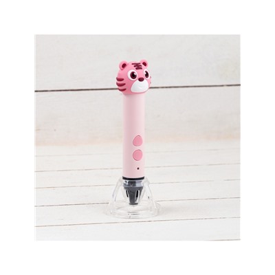 3D ручка Тигрёнок, работа с пластиком PLA, USB кабель питания, розовая