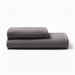 Банные полотенца LoveLife Waffle gray, 2 шт.: 100×150, 50×100 см, хлопок 100%