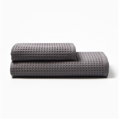 Банные полотенца LoveLife Waffle gray, 2 шт.: 100×150, 50×100 см, хлопок 100%