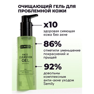 Гель для умывания для проблемной кожи SEMILY против акне, очищающий, 200 мл