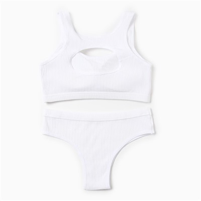 Комплект нижнего белья женский (топ, трусы) Collorista, белый, размер 42-44