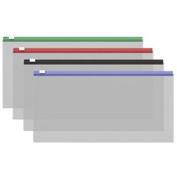 Папка на гибкой молнии С6 50329 ZIP Fizzy Clear c цветной молнией ErichKrause