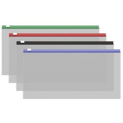 Папка на гибкой молнии С6 50329 ZIP Fizzy Clear c цветной молнией ErichKrause