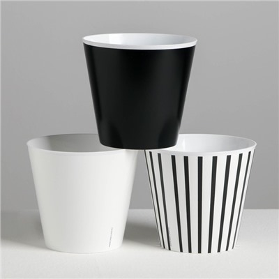 Набор кашпо для цветов 3 в 1 «Beautiful», тиснение, 0.8 л, 11×12 см