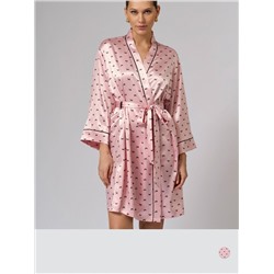 Omsa Халат OmD 0410D PINK LOVE Халат принт. женский (с запахом укороченный), PL