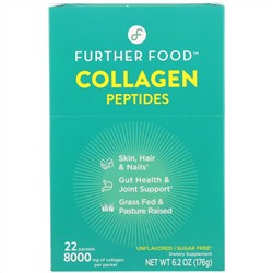 Further Food, Collagen Peptides, Unflavored, 22 Packs, 0.28 oz (8 g) Each