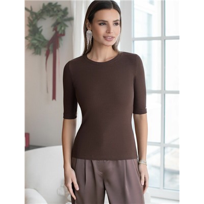 Футболка из трикотажа в широкий рубчик