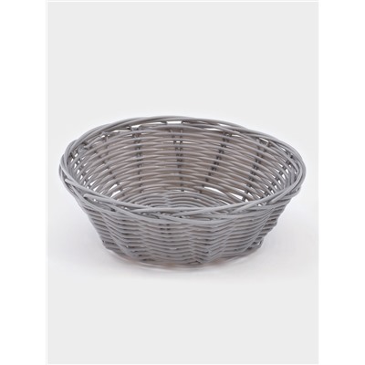 Корзинка для фруктов и хлеба Доляна «Плуг», 18×18×6 см, пластик, плетёная, серая