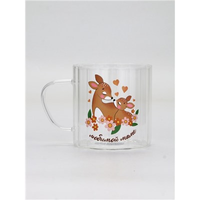 Кружка стеклянная «Любимой мамочке», 650 мл