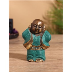 Сувенир «Монах», 5×4×8 см, бронза, бирюзовый