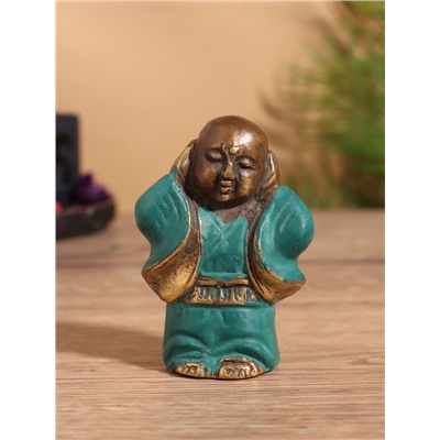 Сувенир «Монах», 5×4×8 см, бронза, бирюзовый