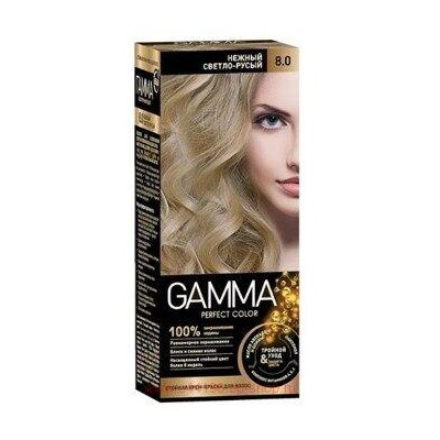 Gamma Perfect Color Стойкая Крем-Краска для волос тон 8.0 нежный светло-русый с окислителем кремом 9% 50 мл