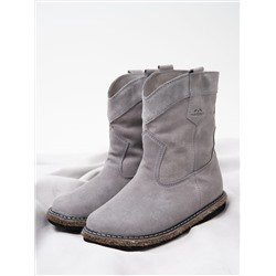 Казаки женские серые на меху, войлок