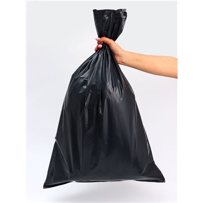 Мешки для мусора в рулоне «UpakLand» 60 л, черные, ПВД, толщина 40 мкм, 10 шт., 50×80 см