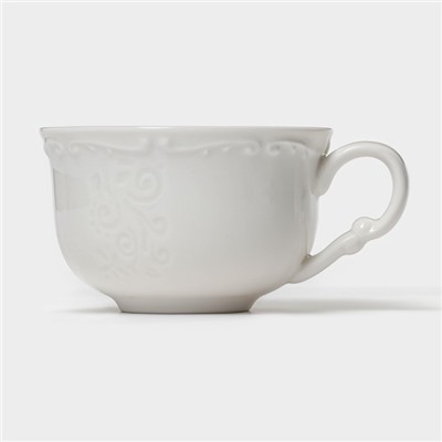 Кофейная пара Magistro Kingdom, кружка 120 мл, блюдце 12.7 см, фарфор, белая