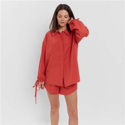 Костюм женский (блузка, шорты) MINAKU: Casual Collection, красный, размер 44