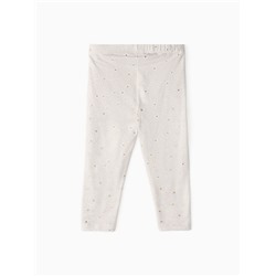 Лосины Крошка Я «Сердечки», рост 86-92 см, бежевые