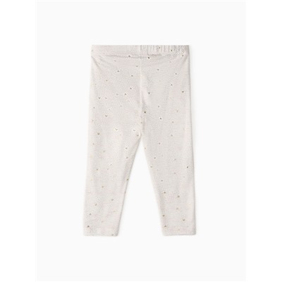 Лосины Крошка Я «Сердечки», рост 86-92 см, бежевые