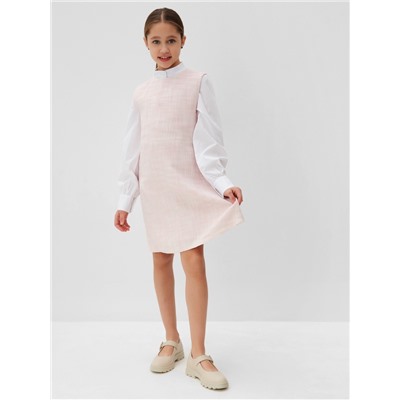 Платье нарядное для девочки MINAKU: PartyDress, прямое, рост 152-158 см, розовое