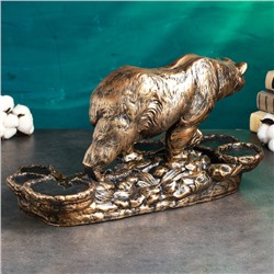 Подставка для бутылки «Медведь», 45×23×25 см, бронза