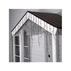 Гирлянда «Бахрома» 3×0.6 м, IP44, УМС, тёмная нить, 160 LED, свечение тёплое белое, 220 В