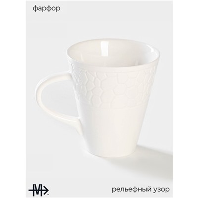 Кружка Magistro Rodos, 300 мл, фарфор, белая