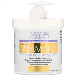 Advanced Clinicals, Осветляющий крем Advanced с витамином C, 16 унций (454 г)