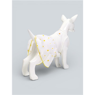 Сарафан для животных «Ромашка», размер L, ДС 35, ОГ 45 см, белый