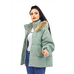 Куртка парка демисезонная с натуральным мехом арт.613А