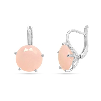 Серьги из серебра розовый кварц, СПН147