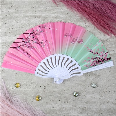 Веер 23 см / 622-8 /уп 12/600/ микс, пластик, полиэстер