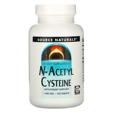 Source Naturals, N-ацетилцистеин, 1000 мг, 120 таблеток