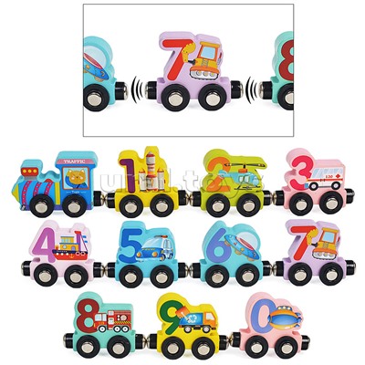 Обучающая игрушка "Занимательный паровозик с цифрами-2" в пакете