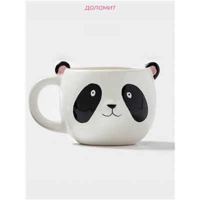 Кружка Доляна «Панда», 490 мл, доломит, белая