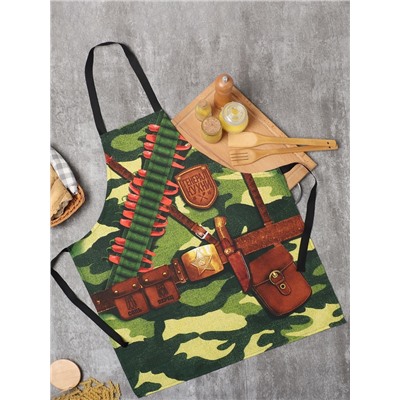 Фартук «Доляна. Генерал кухни», 60×70 см, 100% хлопок, рогожка 160 г/м²