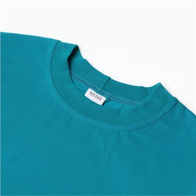 Футболка детская MINAKU: Basic line, бирюзовая, рост 122 см