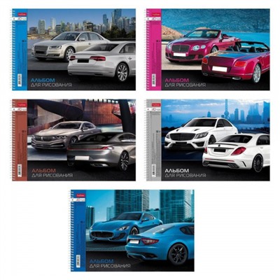 Альбом для рисования 40л на спирали "Престижные авто" с перфорацией (004146) Хатбер