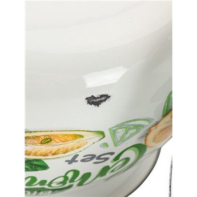 УЦЕНКА Чайник эмалированный «Лимонный сет», 3 л, металлическая ручка, белый