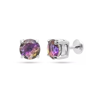 Серьги из серебра аметрин выращ., Ю-25001р