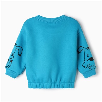 Свитшот для мальчика, рост 98 см, бирюзовый
