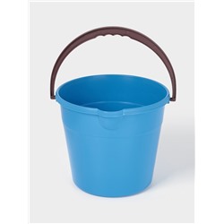 Ведро хозяйственное со сливом, 10 л, d=28 см, h=24 см, пластик, голубое