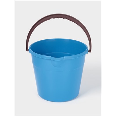 Ведро хозяйственное со сливом, 10 л, d=28 см, h=24 см, пластик, голубое