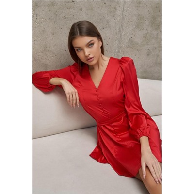 Платье атласное "Валерия" (Красный)