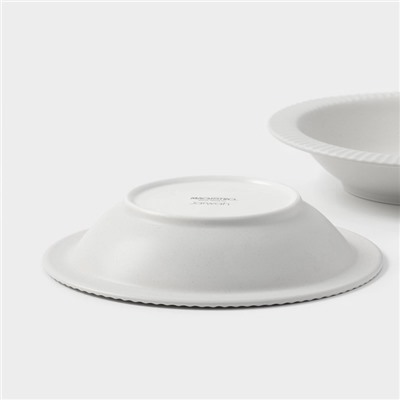 Тарелки Magistro Jarwah Lausanne, 550 мл, 21.3×4 см, глубокие, набор 2 шт., фарфор, белые