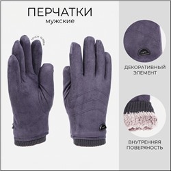 Перчатки мужские, безразмерные, с утеплителем, цвет серый