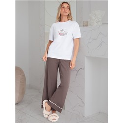 Футболка с принтом свободная эластичная из премиального хлопка