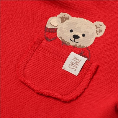 Свитшот детский «Крошка Я. Новогодние медвежата», рост 62-68 см, красный